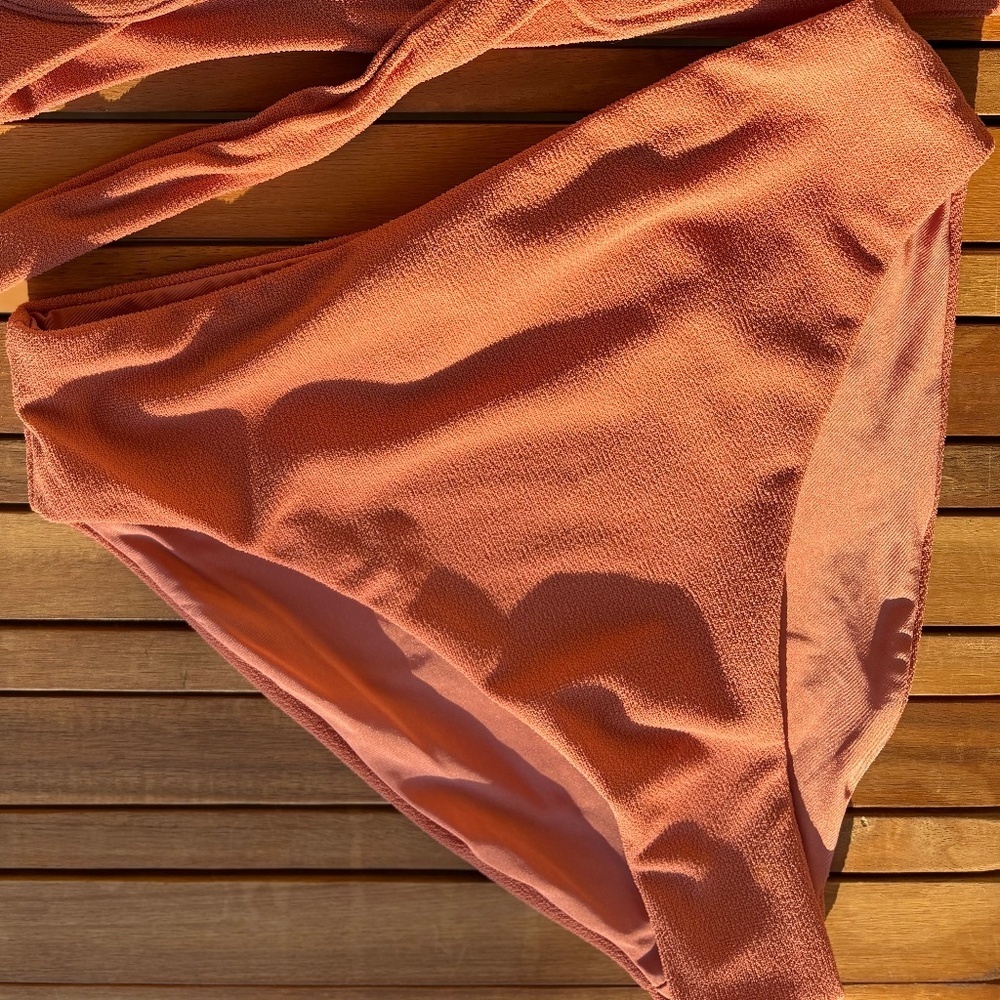XS NWT WEWOREWHAT Bikini Swimsuit Set Clay / Orange - Picture 6 of 6